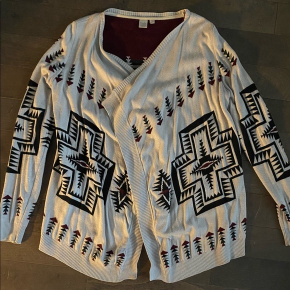 Twik Drape Cardigan, Aztec Pattern - Picture 2 of 2